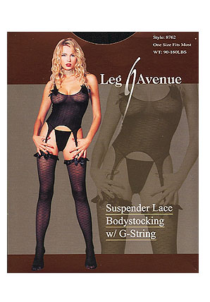 French Bow Bodystocking BLACK