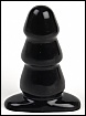 TRIPLE RIPPLE BUTT PLUG BLK MED CD (TOY)