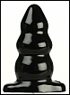 TRIPLE RIPPLE BUTT PLUG-LG-BLACK CD (TOY)